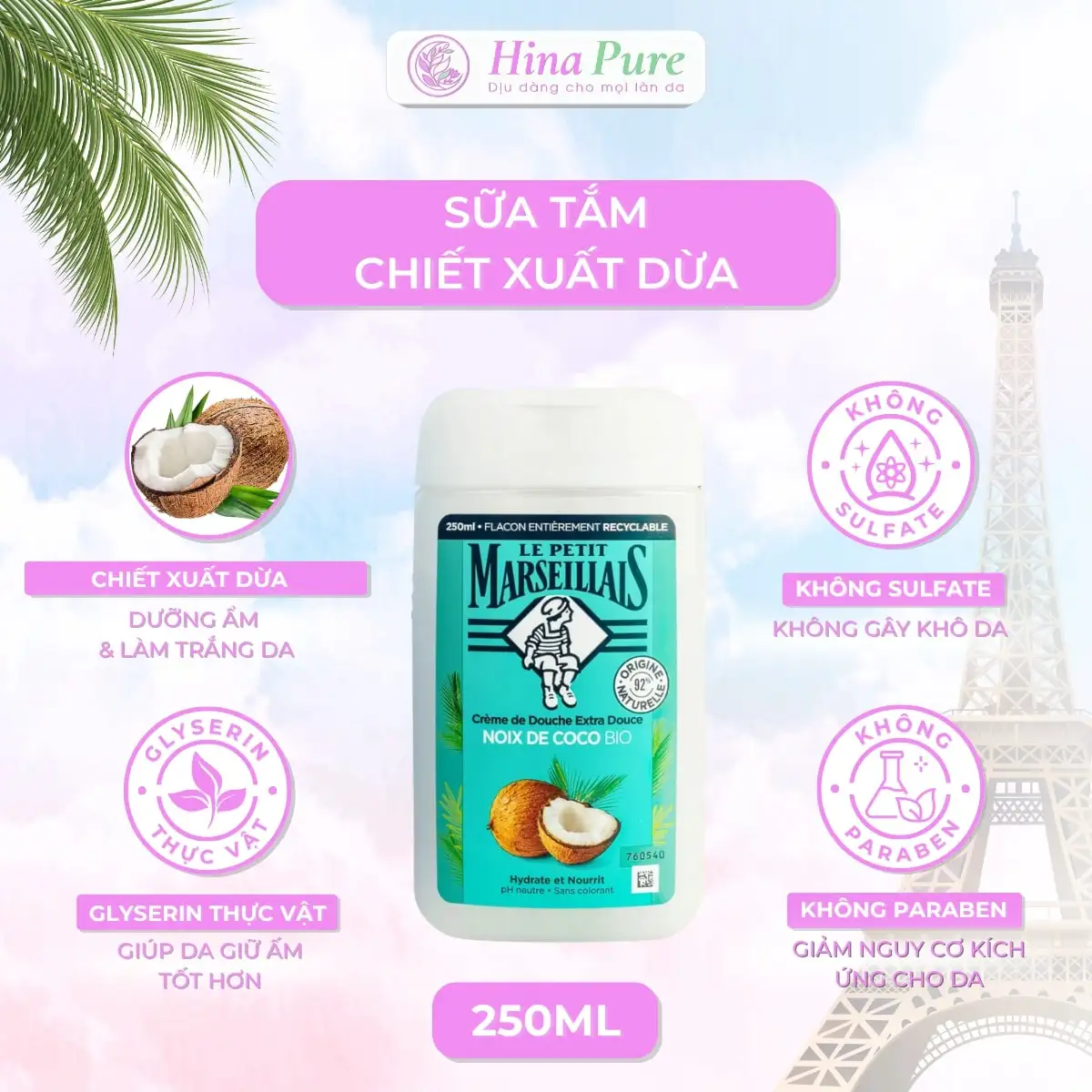 Trang chủ 38 Sữa tắm Le Petit Marseillais chiết xuất dừa