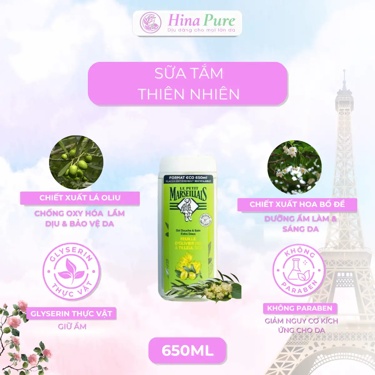 Trang chủ 27 gel tắm 92% thiên nhiên lá oliu hữu cơ và hoa bồ đề hữu cơ